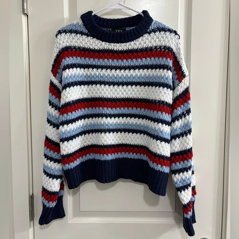 Vici Multicolor Striped Sweater